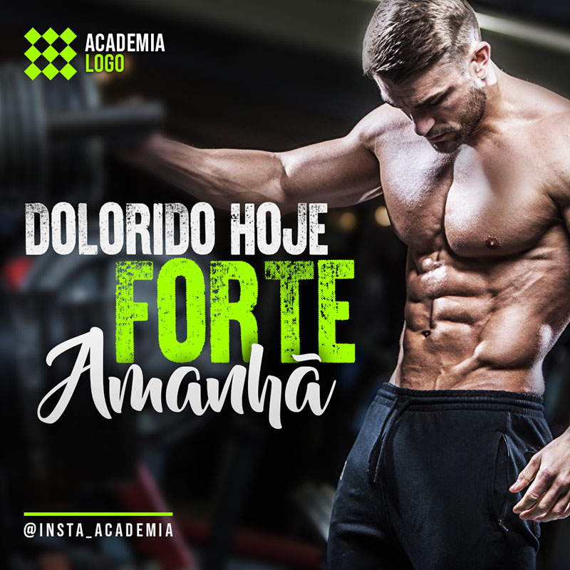 Arte Academia Gym Fitness Força Social Media PSD Editável Ps