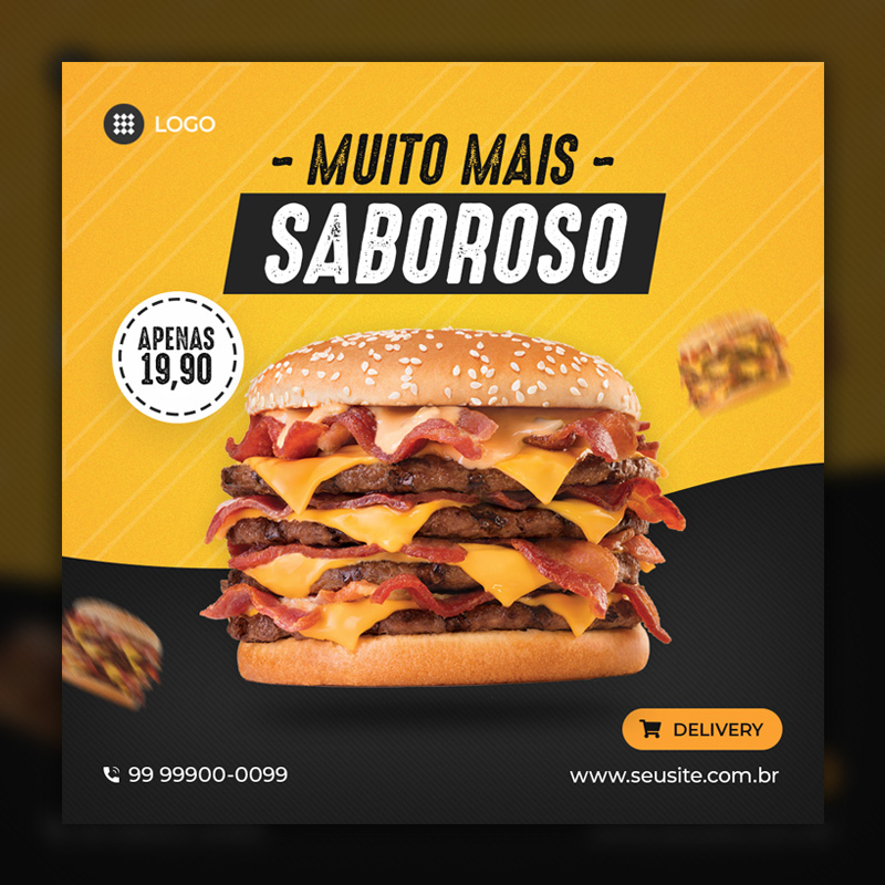 Arte Psd Hamburgueria Editável Pronta Social Media Post Burguer