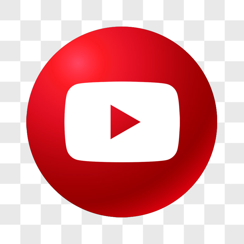 YouTube Logo PNG Bola 3D Sem Fundo