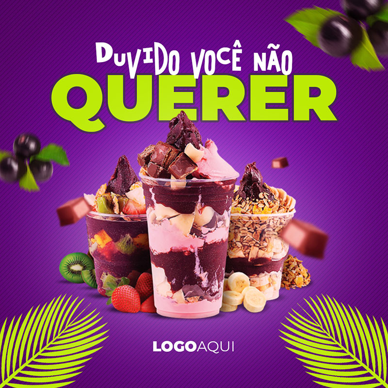 PSD Açai Social Media Açaiteria Sorveteria Editável