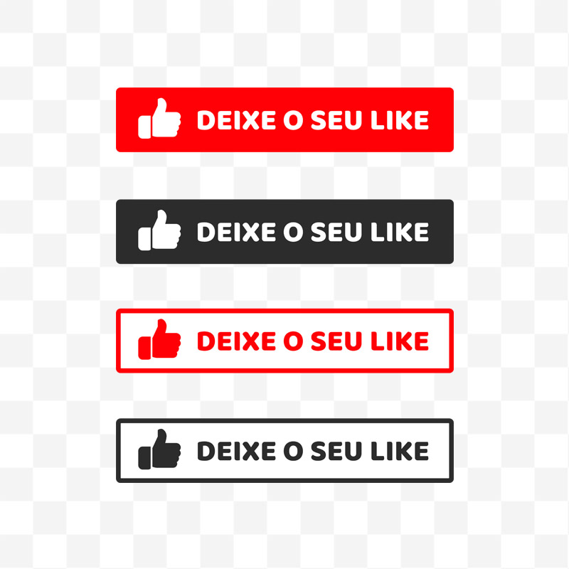 Deixe o Seu Like PNG Sem Fundo YouTube Botão Transparente