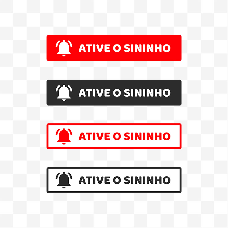 Ative o Sininho PNG Sem Fundo YouTube Botão Transparente