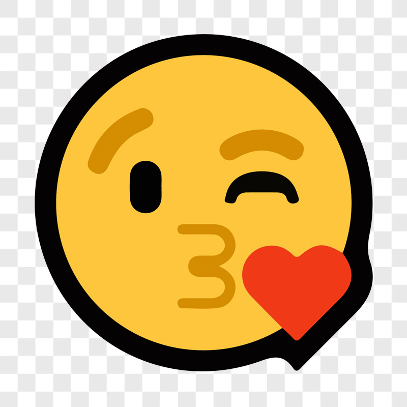 Emoji PNG Mandando Beijinho Beijo Pisacando Sem Fundo