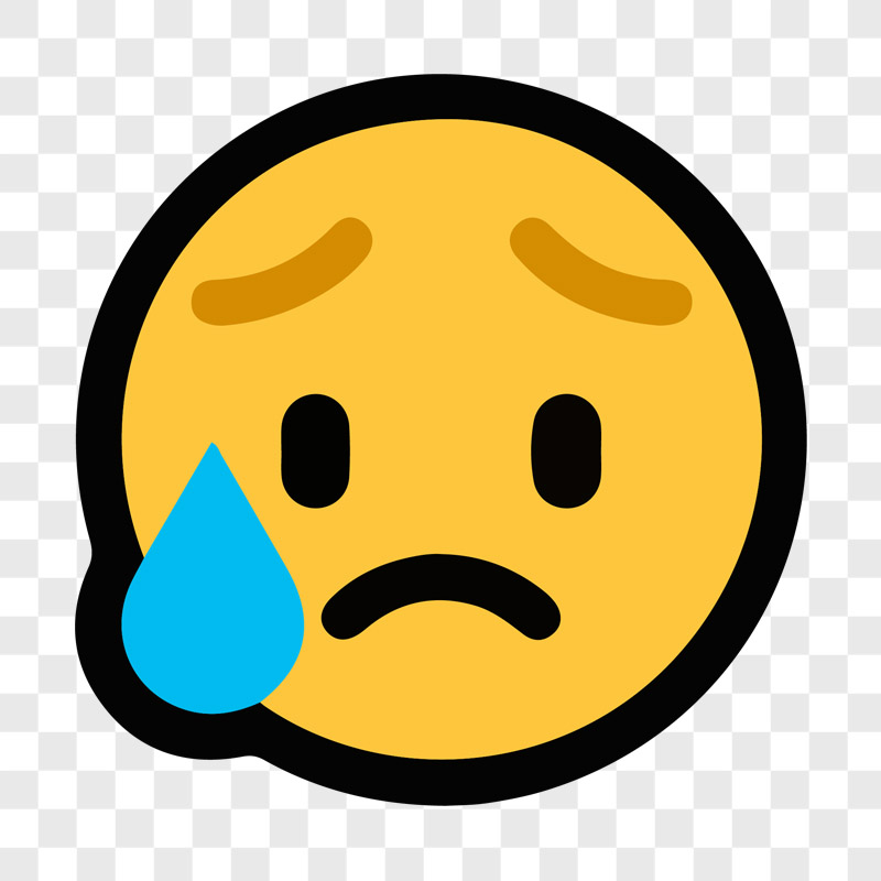 Emoji PNG Triste Aliviado Rosto Sem Fundo