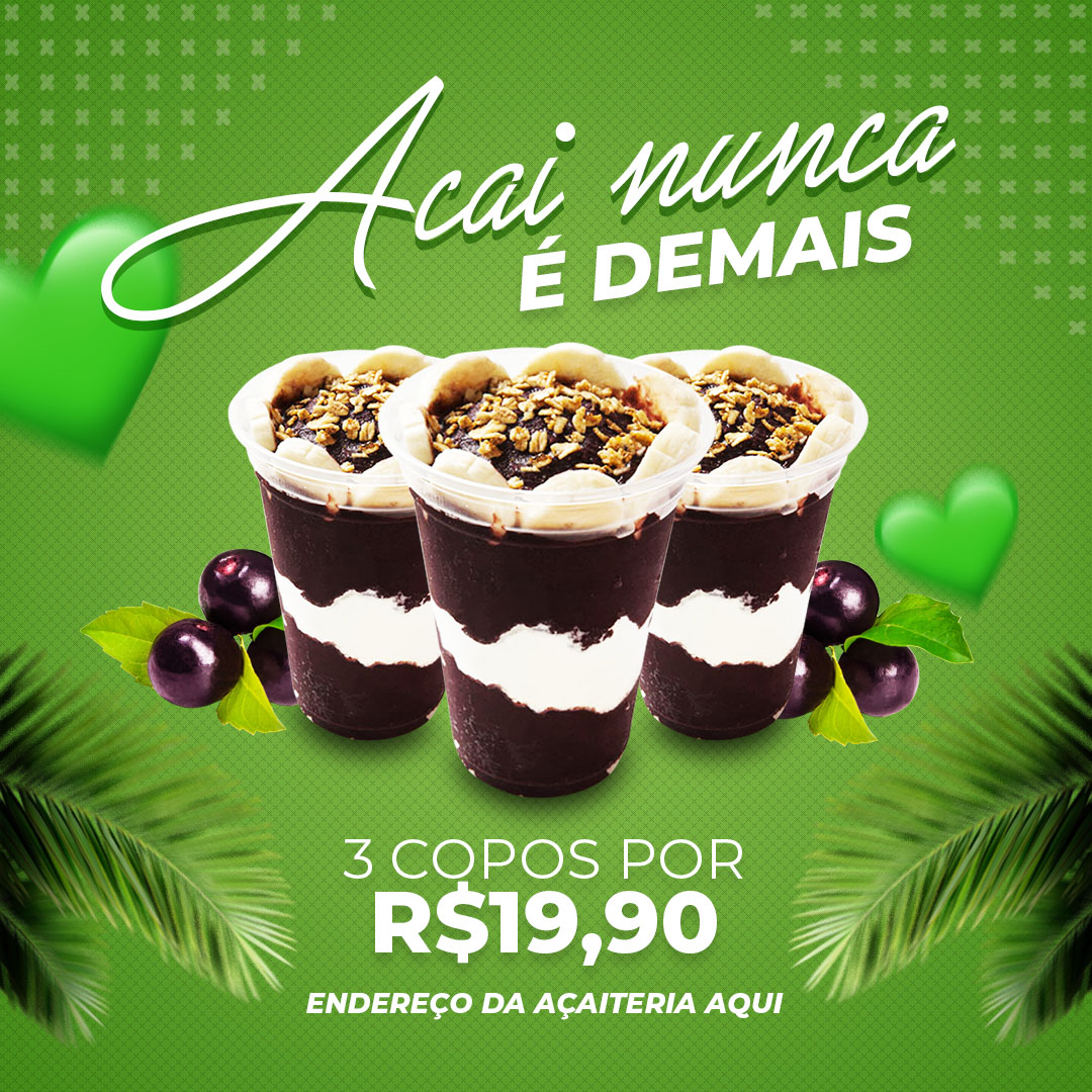 Açai Social Media PSD Post Editável Ps