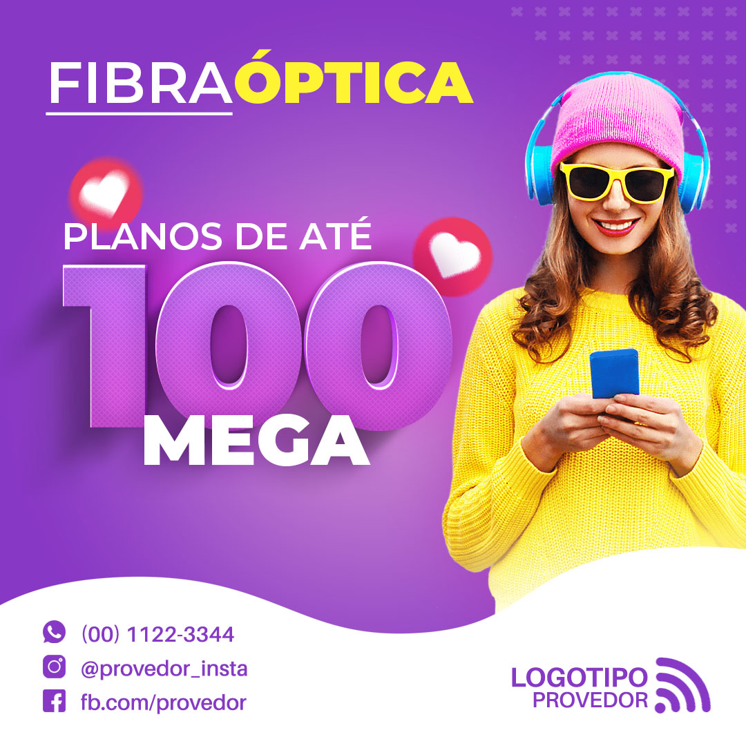 Social Media PSD Provedor de Internet Fibra Óptica 100 Mega