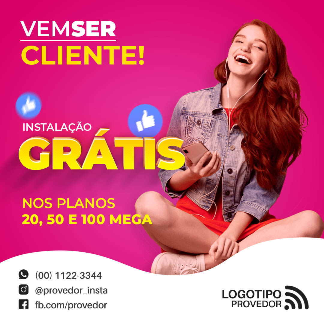 Social Media PSD Provedor de Internet Editável Ps Post