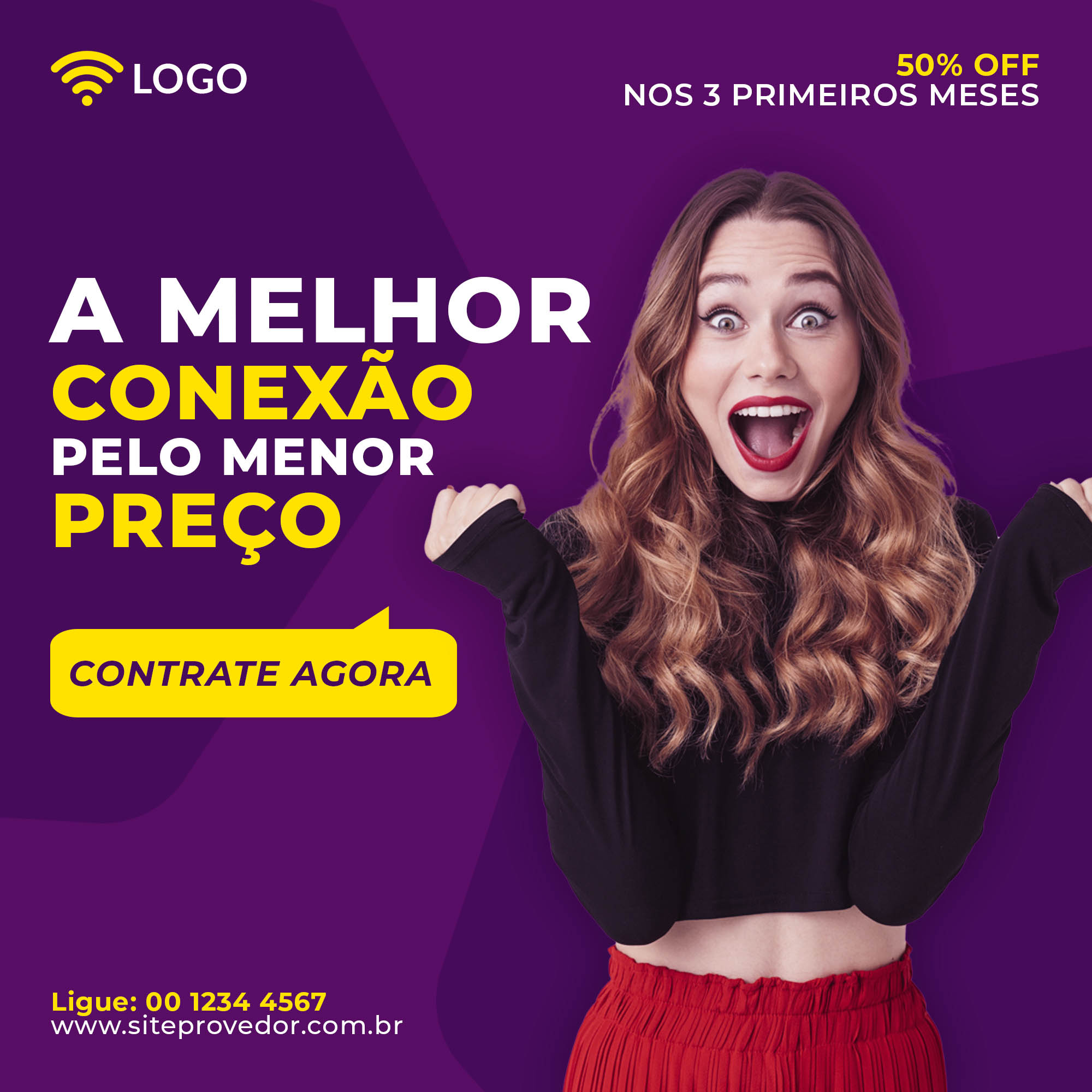 Social Media PSD Provedor de Internet Telecom Internet Editável