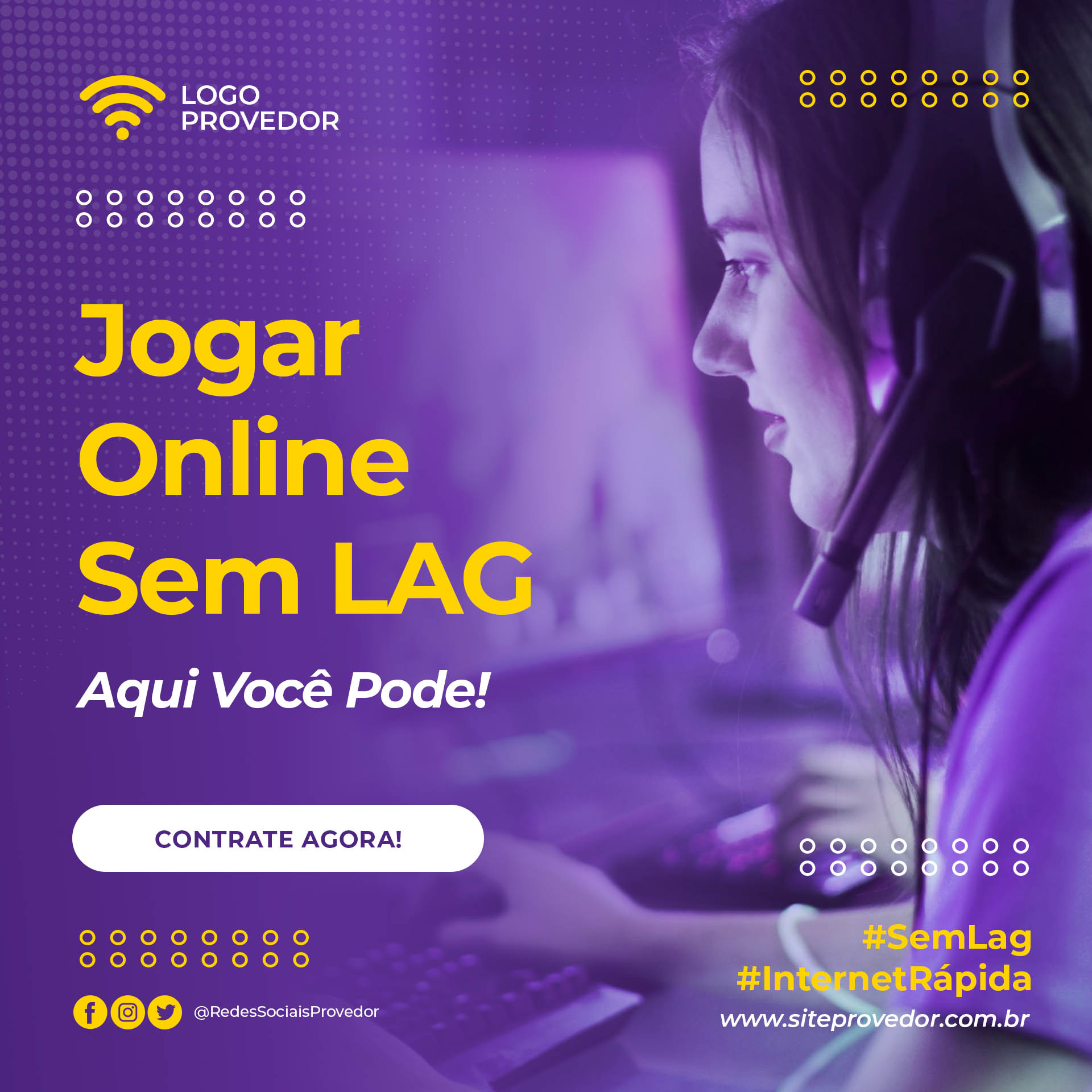 Social Media Telecom Provedor de Internet PSD Editável