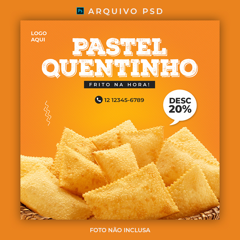 Pastelaria Social Media PSD Pastel de Feira Editável Post