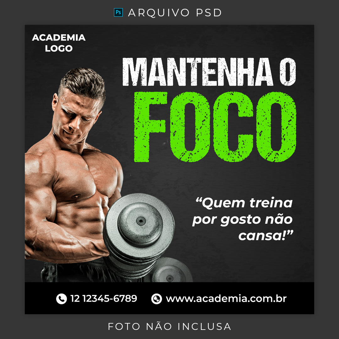 Academia Gym Fitness Social Media PSD Editável