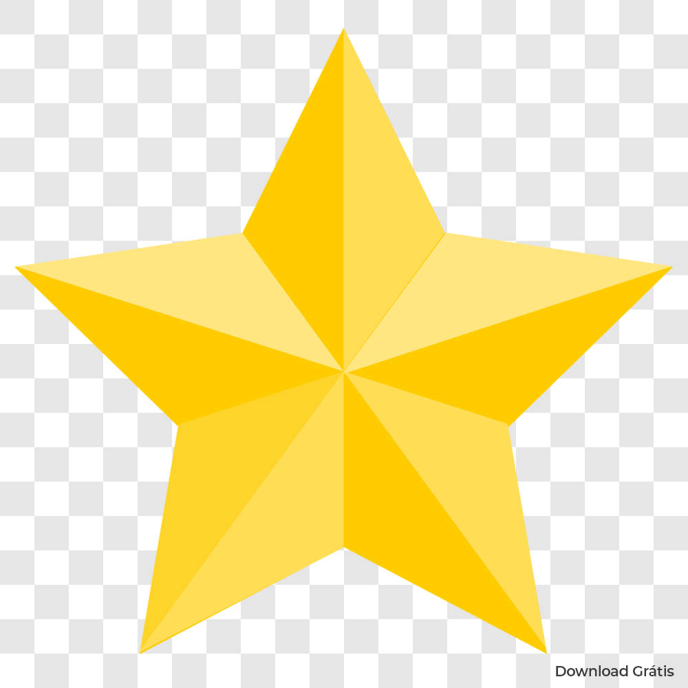 Estrela Amarela 3D PNG Sem Fundo