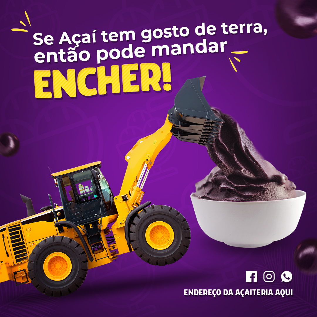 Açai Social Media PSD Post Editável Açaiteria Photoshop