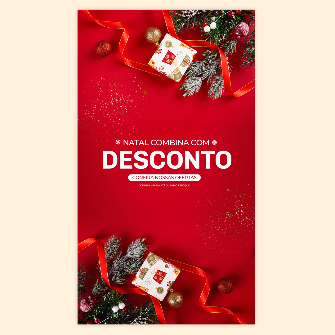 Natal PSD Social Media Desconto Post Editável Status Stories Photoshop