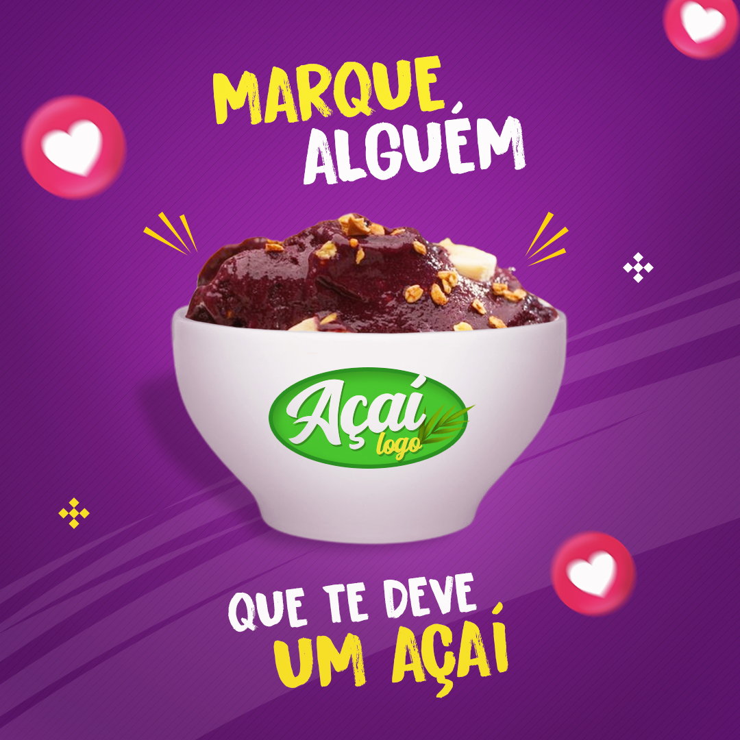 Social Media Post Editáveis PSD Açai Açaiteria Sorveteria