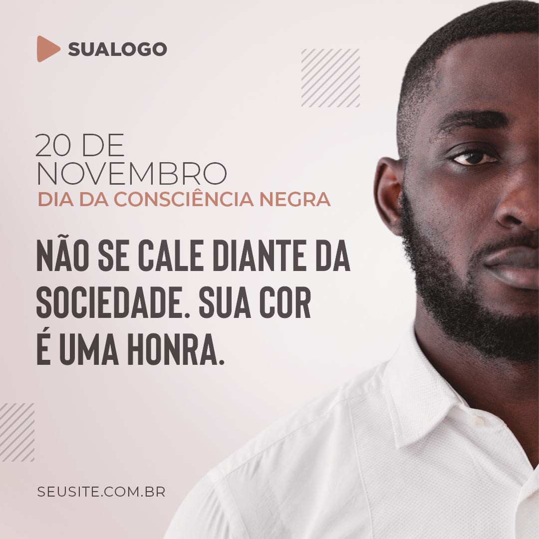 Post Dia da Consciência Negra Post Editável PSD Photoshop Social Media Publicação