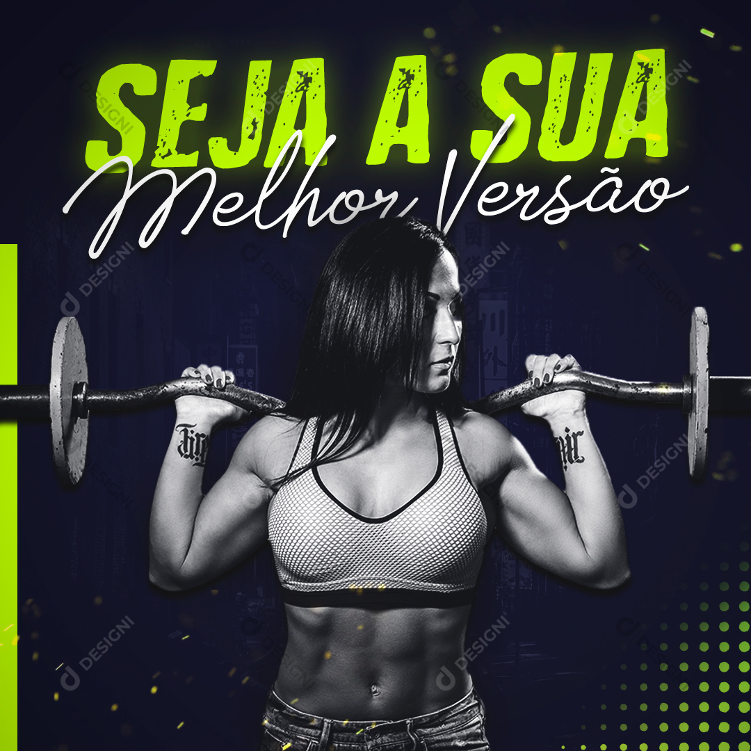 Social Media PSD Academia Treino Fitness Gym Motivação Editável Photoshop