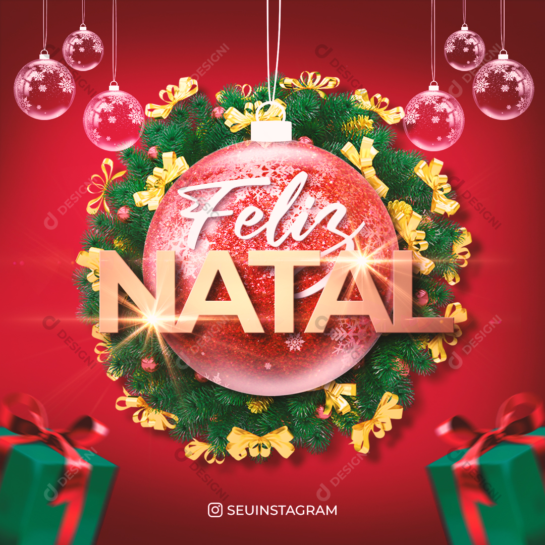 Social Media PSD Editável Feliz Natal Post Photoshop