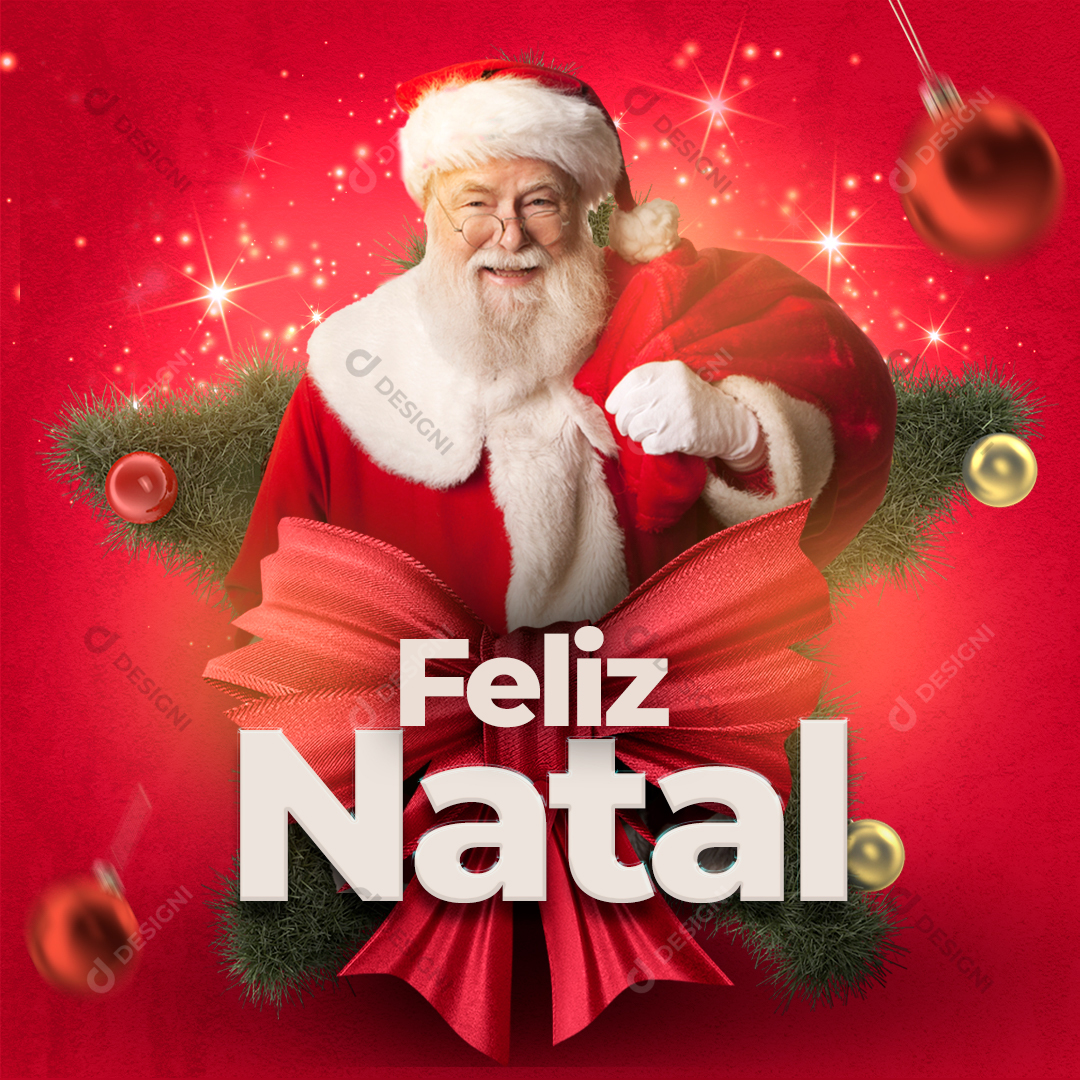 Feliz Natal Social Media PSD Editável Papai Noel Photoshop