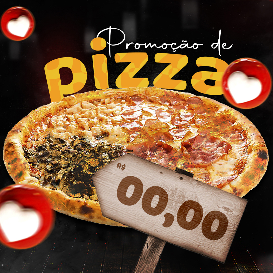 Social Media PSD Pizza Promoção Pizzaria Editável Photoshop