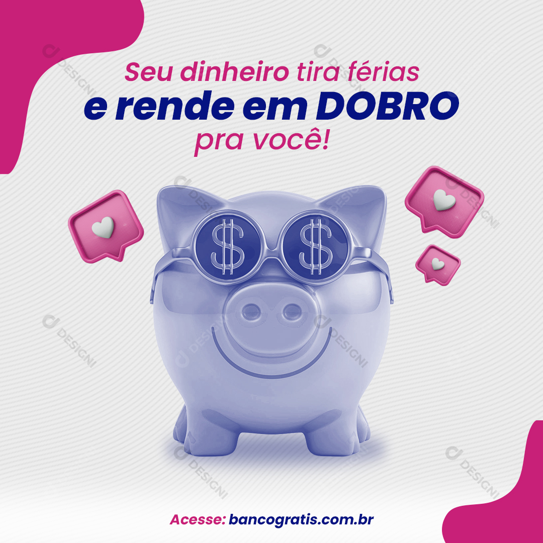 PSD Social Media Financeiros Crédito Bancário Banco Editável