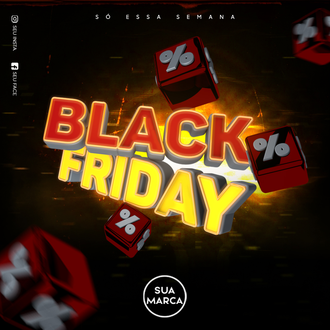 Black Friday PSD Editável Social Media Promoção Photoshop