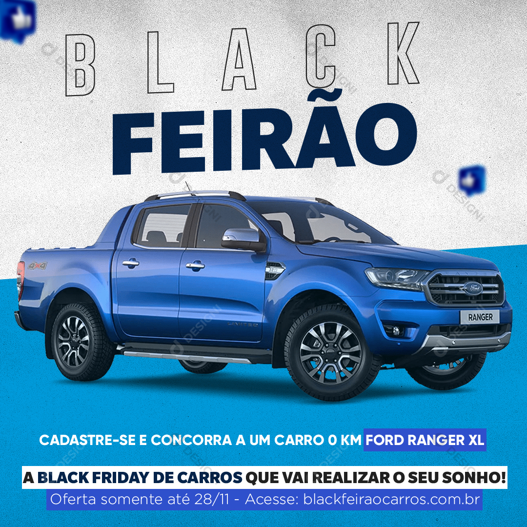 Social Media PSD Black Friday Sorteio Carro Editável Photoshop