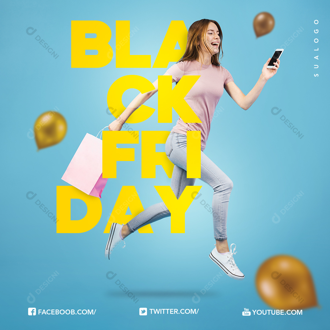 Black Friday PSD Social Media Post Compras Editável