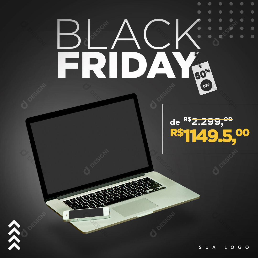 Black Friday PSD Social Media Post Compras Editável