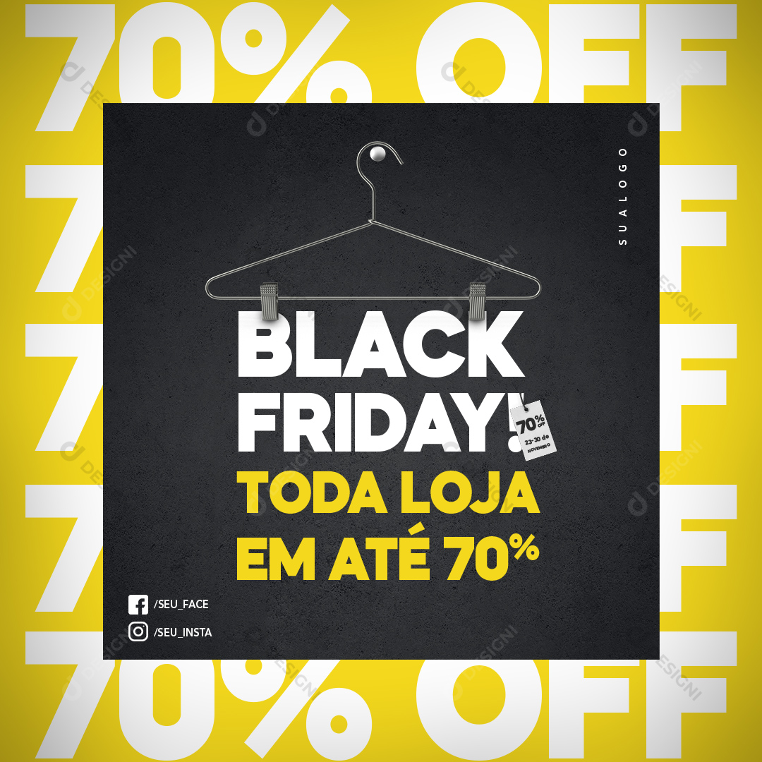 Black Friday PSD Social Media Post Compras Editável