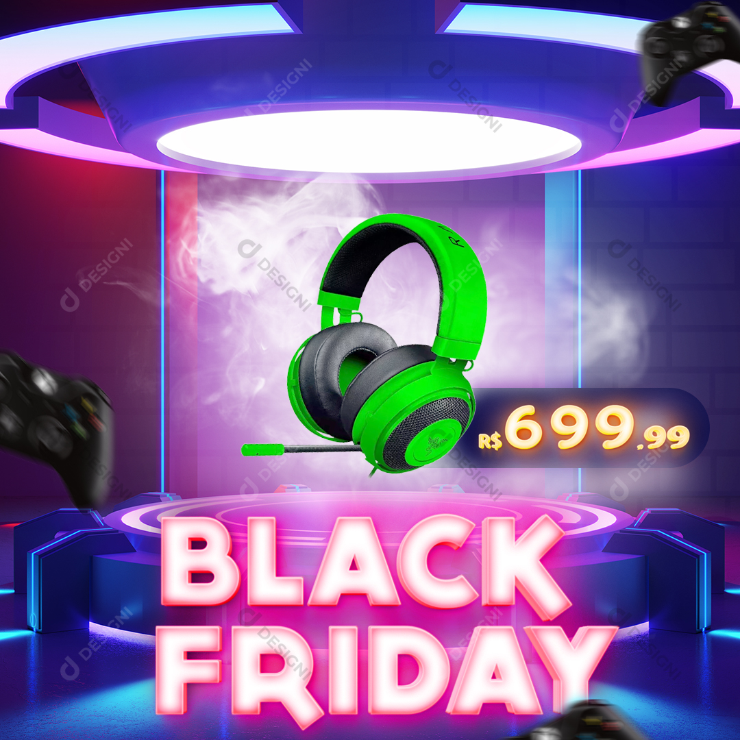 Black Friday PSD Social Media Post Compras Editável