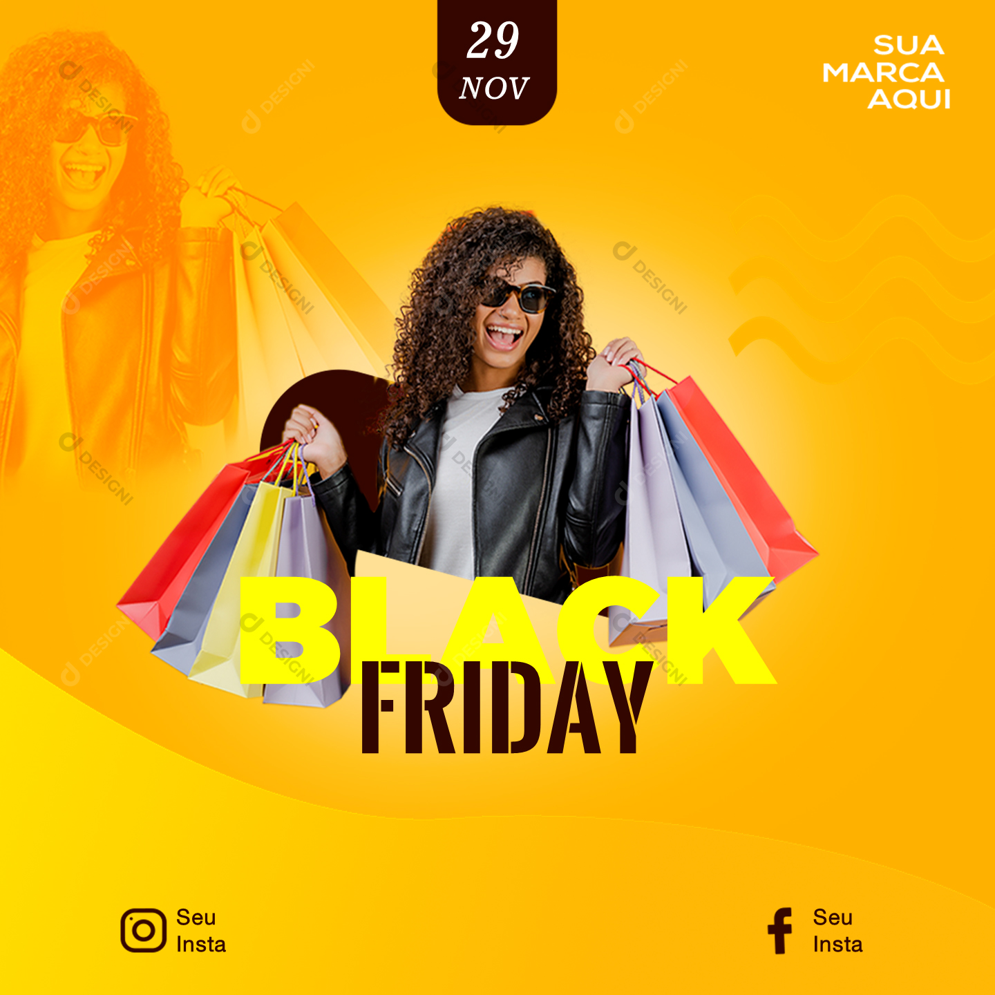 Black Friday PSD Social Media Post Compras Editável