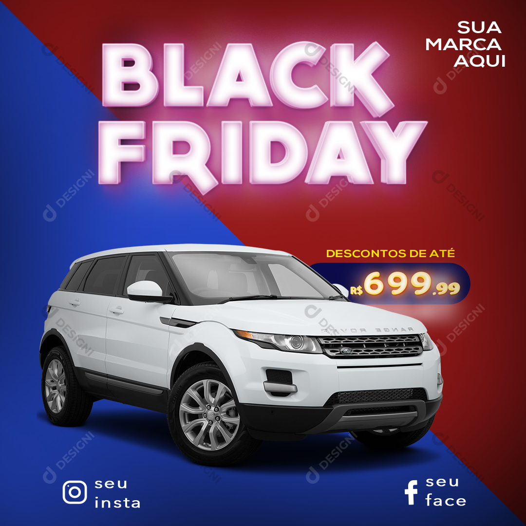 Black Friday PSD Social Media Post Compras Editável