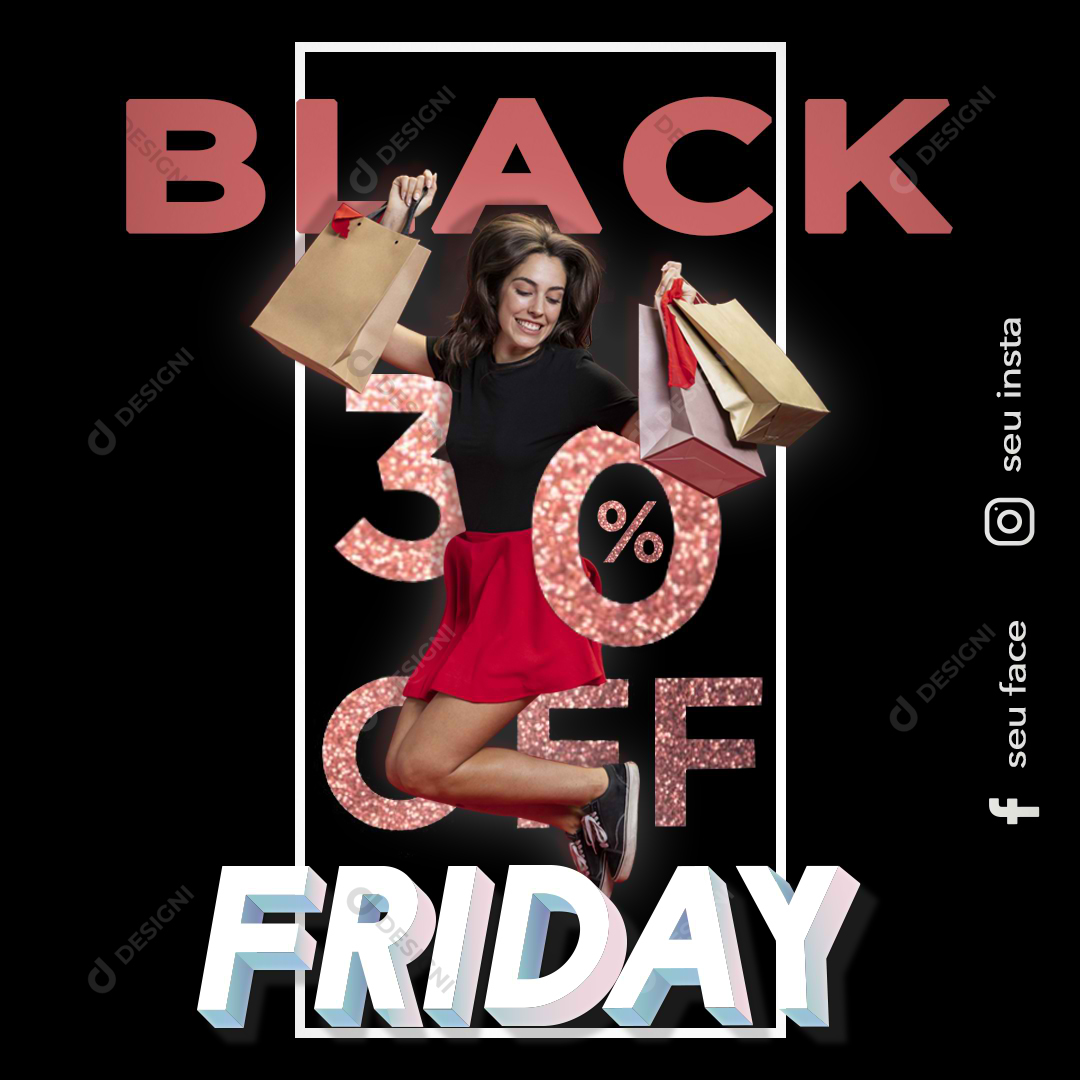 Black Friday PSD Social Media Post Compras Editável