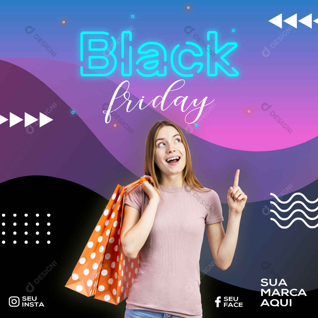 Black Friday PSD Social Media Post Compras Editável