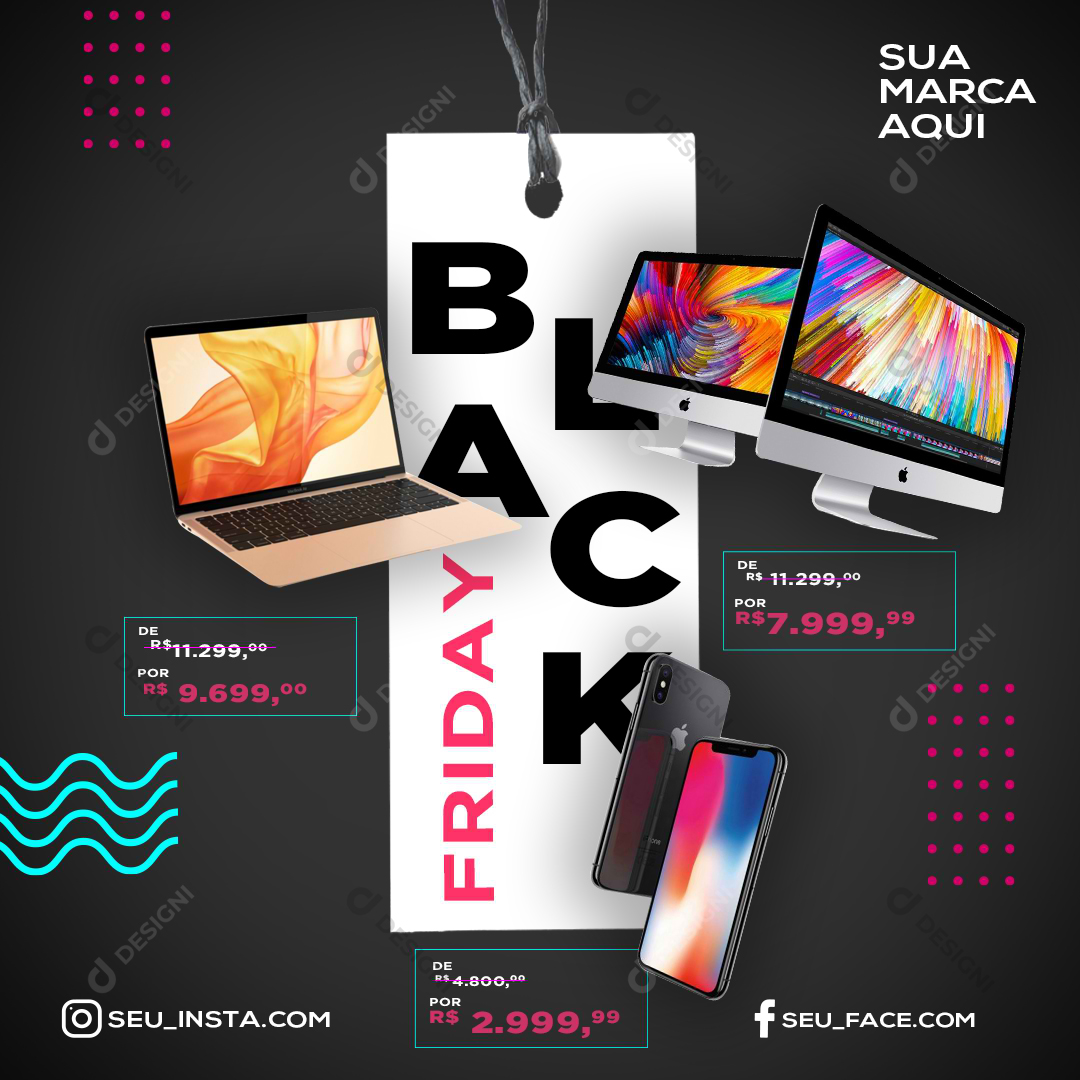 Black Friday PSD Social Media Post Compras Editável