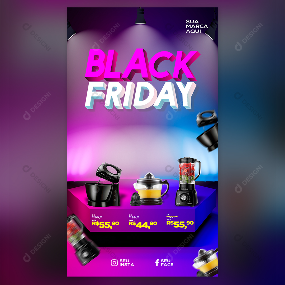 Social Media PSD Stories Editável Black Friday Oferta Photoshop