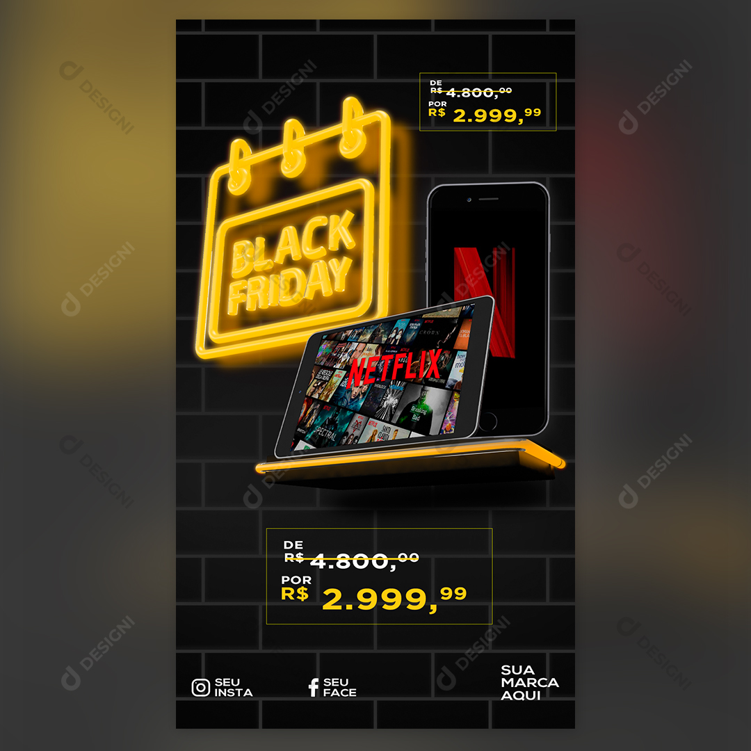 Social Media PSD Stories Editável Black Friday Oferta Photoshop
