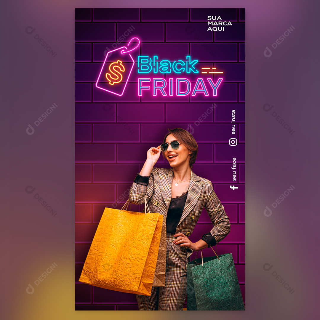 Social Media PSD Stories Editável Black Friday Oferta Photoshop
