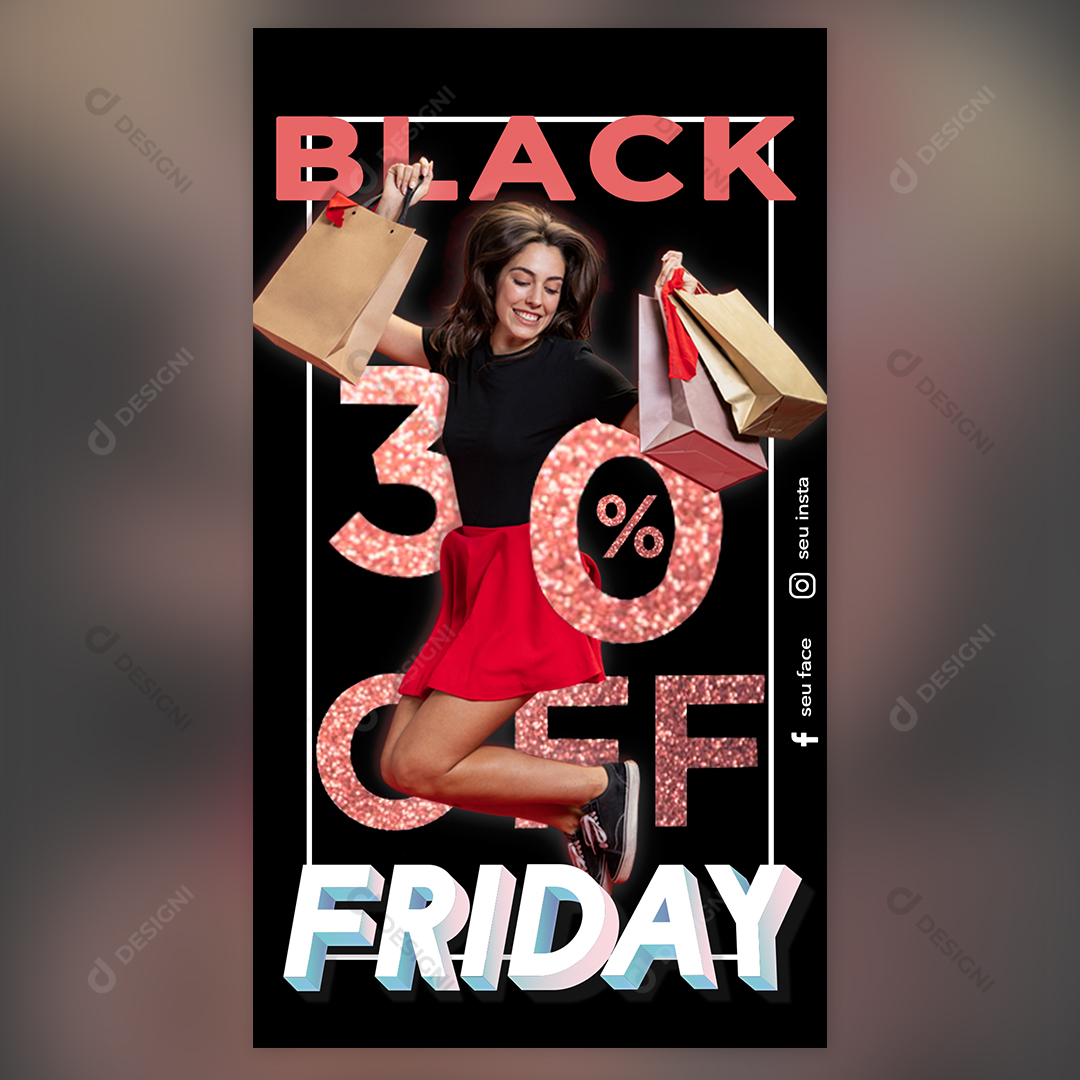 Social Media PSD Stories Editável Black Friday Oferta Photoshop
