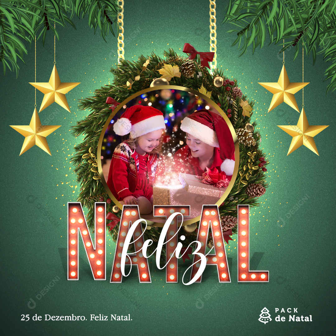 Feliz Natal Social Media PSD Editável Post Presente