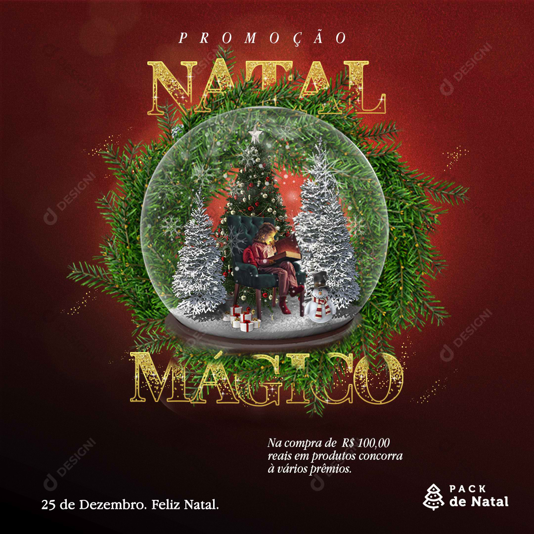 Social Media PSD Editável Natal Mágico Post