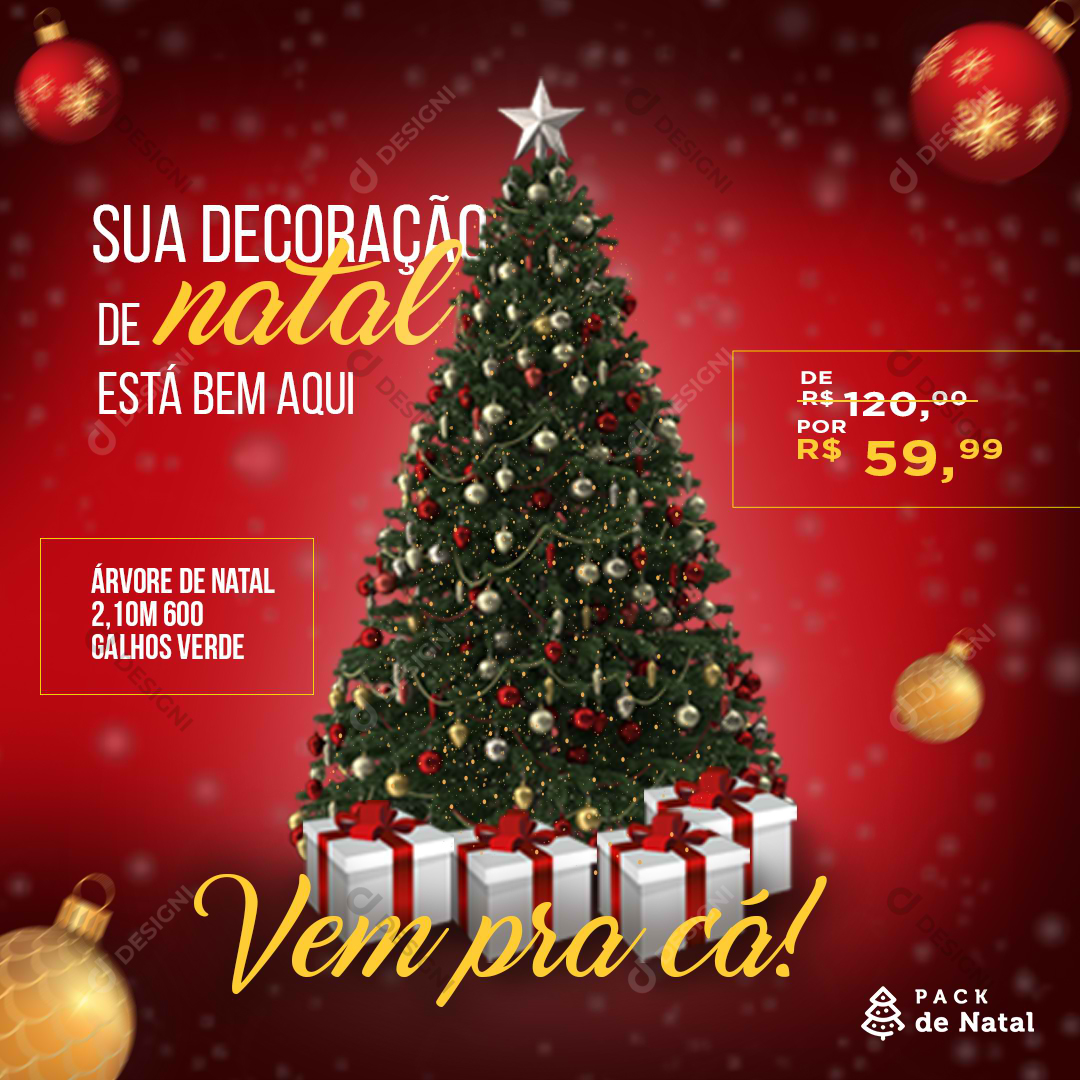Social Media PSD Editável Decoração de Natal Post