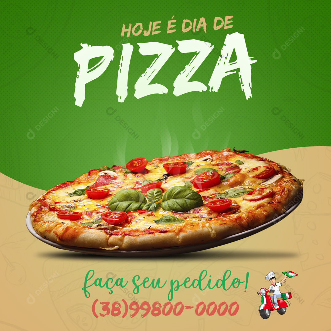 Social Media PSD Pizza Pizzaria Delivery Post Editável Photoshop