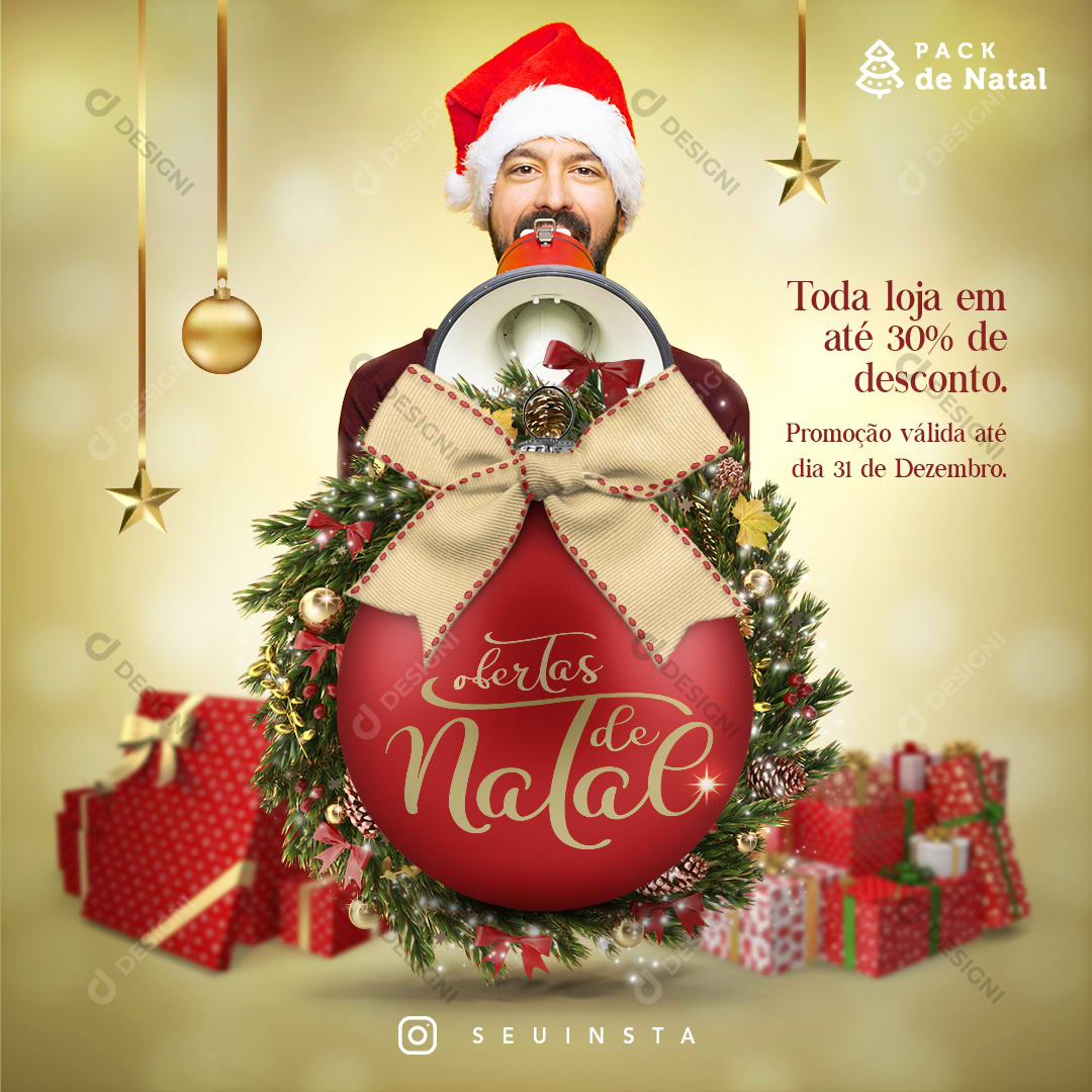 Ofertas de Natal PSD Editável Social Media Loja