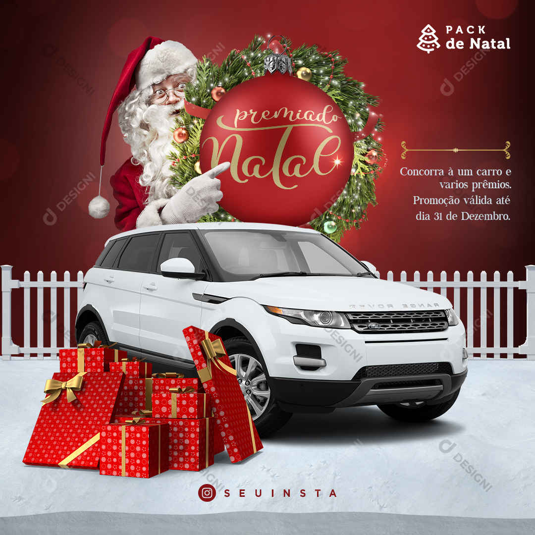 Natal Premiado Social Media PSD Carros Presentes Editável