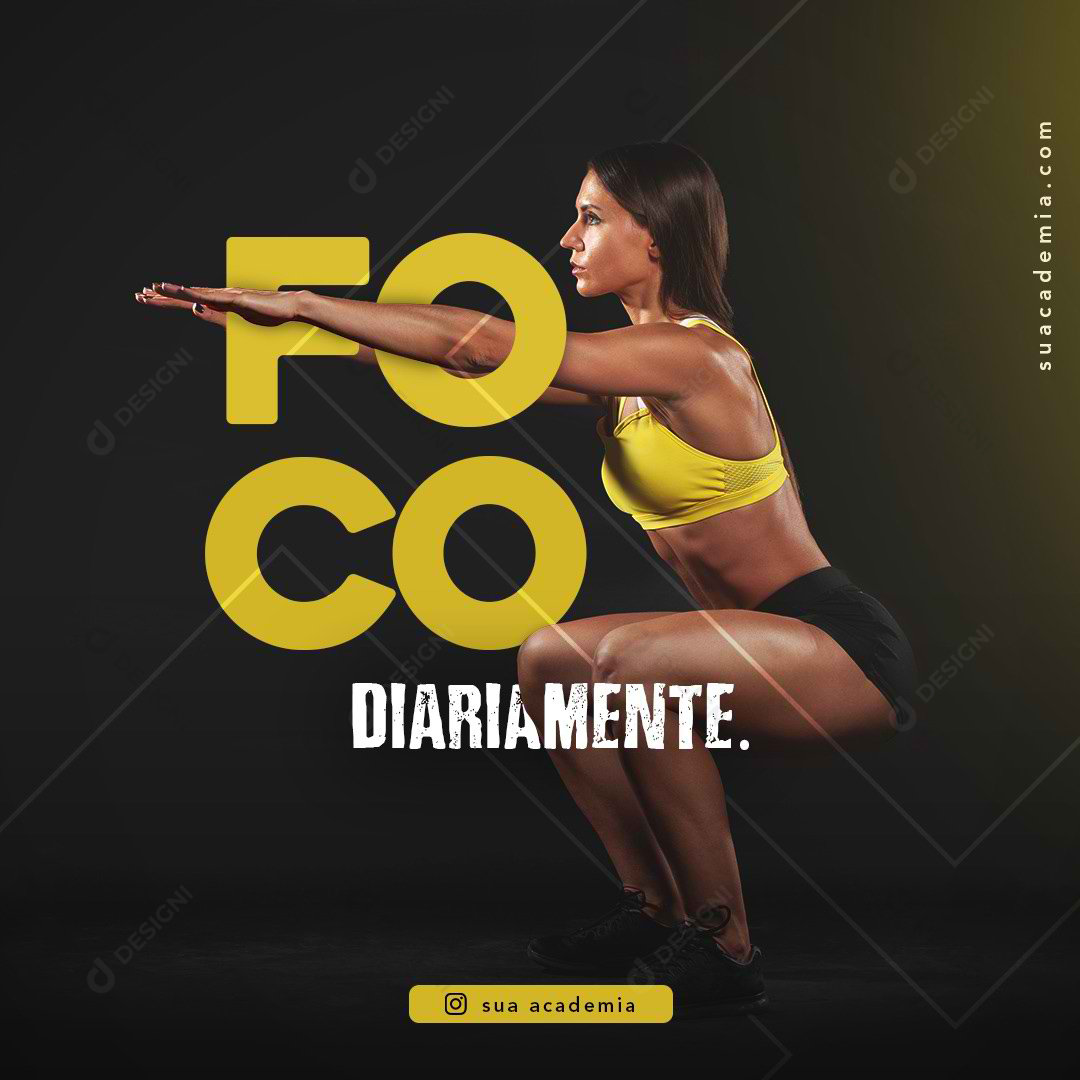 Social Media PSD Academia Foto Treino Editável Photoshop