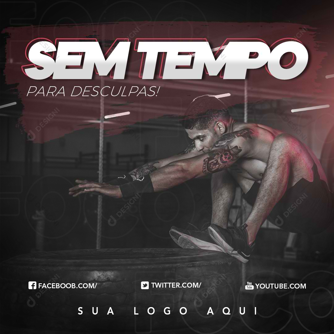 Social Media Post PSD Academia Treino Editável Photoshop