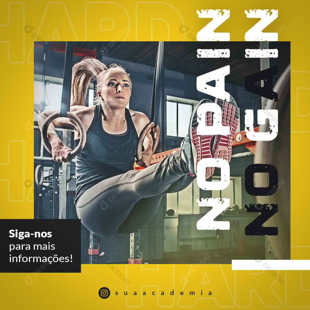 PSD Social Media Academia No Pain No Gain Treino Editável