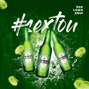 Social Media PSD Bar Cerveja Heineken Sextou Editável Bebidas